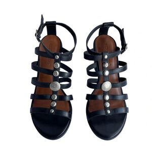 BERNARDO Women’s Size 7.5 M Black Hannah Gladiator Buckle Heel Sandal